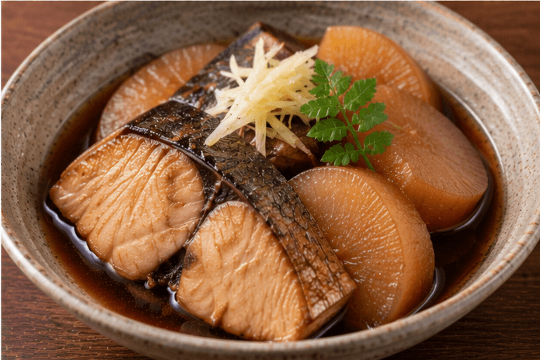 Japanese amberjack: Buri daikon — amberjack with radish