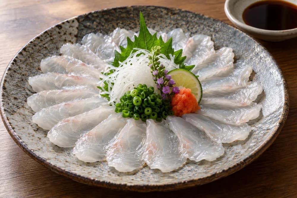ヒラメの刺身・薄造り