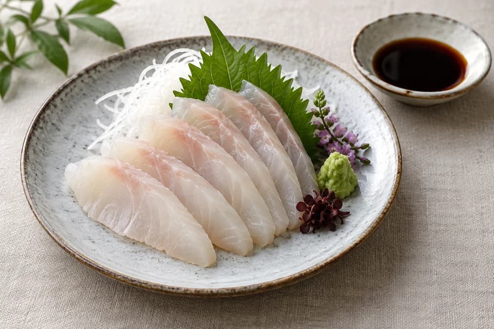 ヒラスズキの刺身