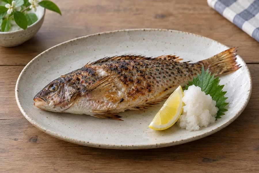 ホシササノハベラの塩焼き