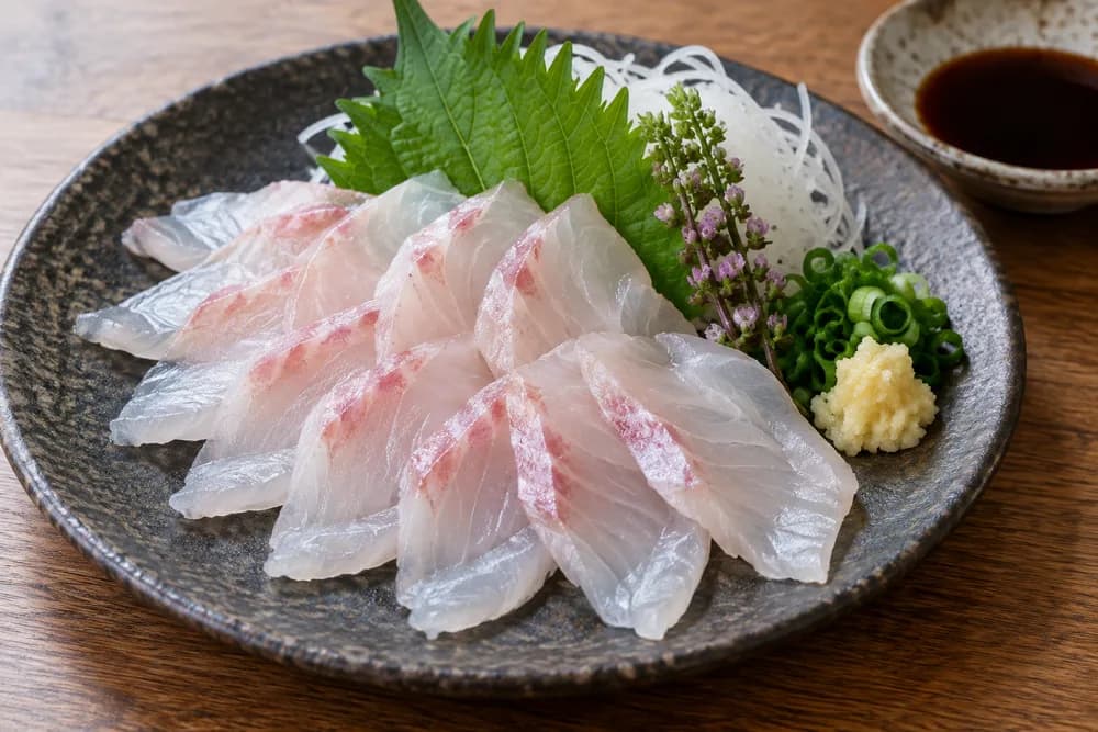イシダイの刺身・薄造り