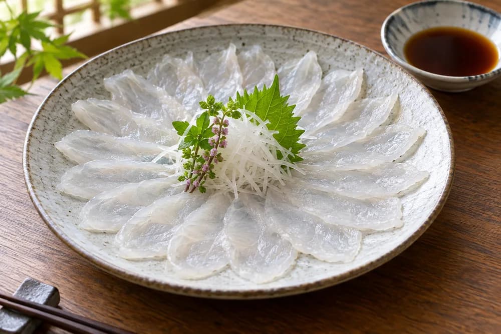 カワハギの刺身・薄造り