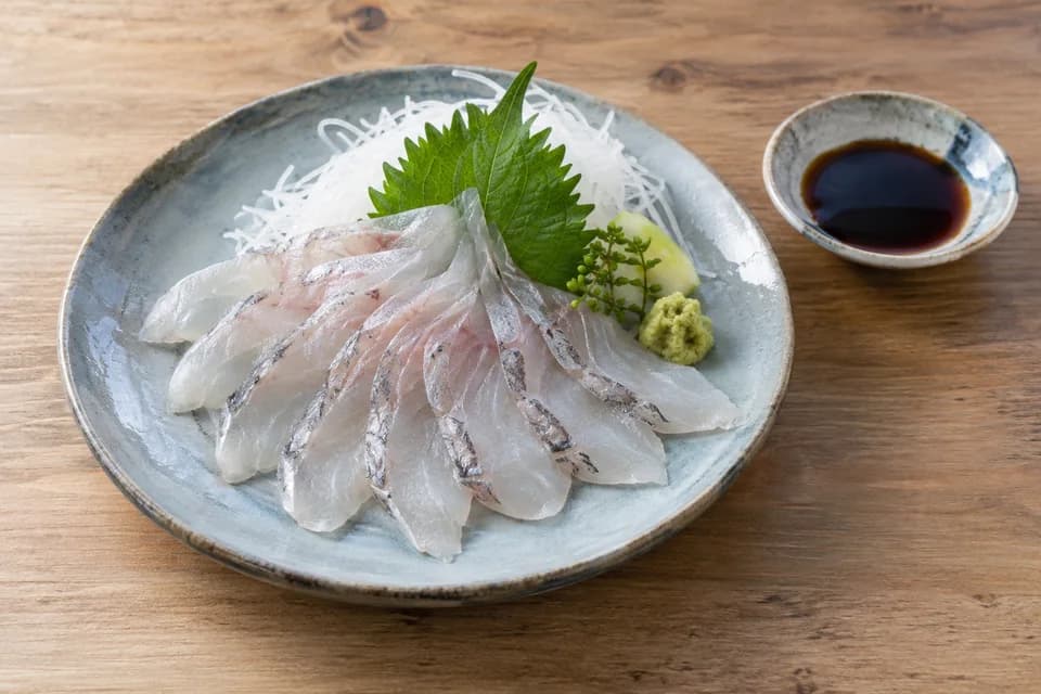 キビレの刺身・薄造り
