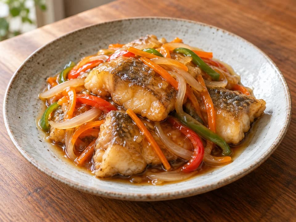コイの野菜あんかけ