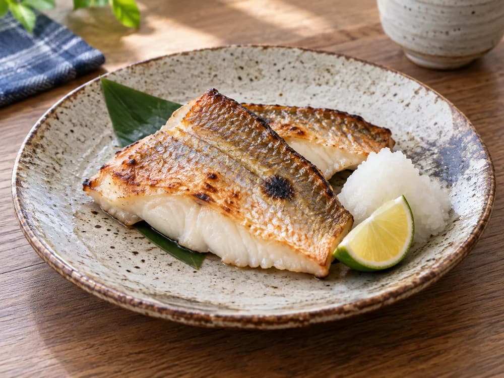 クロホシフエダイの塩焼き