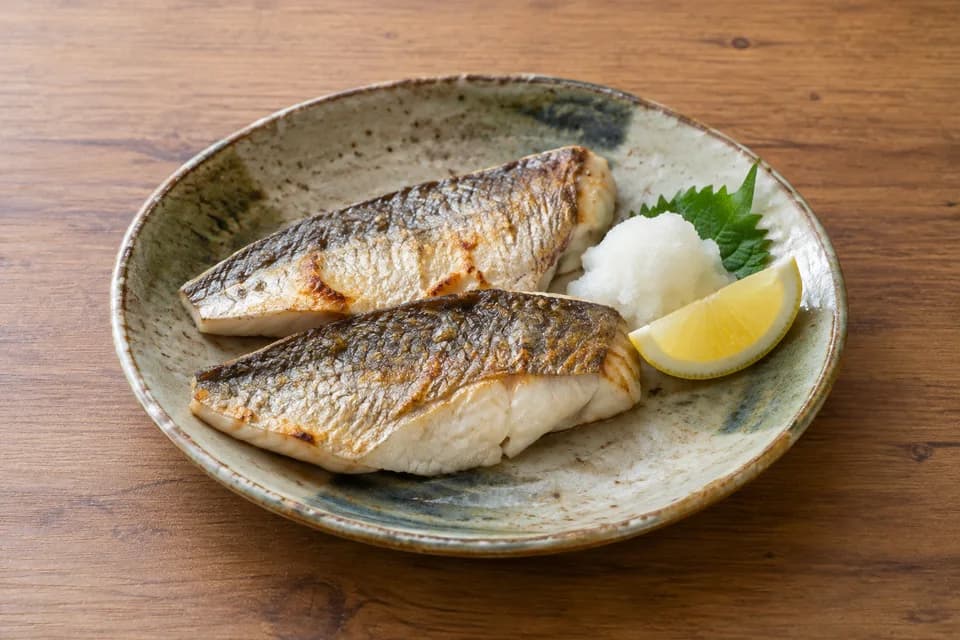 シログチの塩焼き