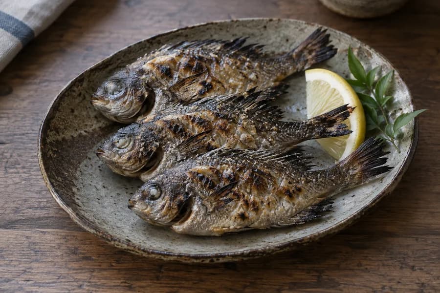 スズメダイのあぶってかも風の塩焼き