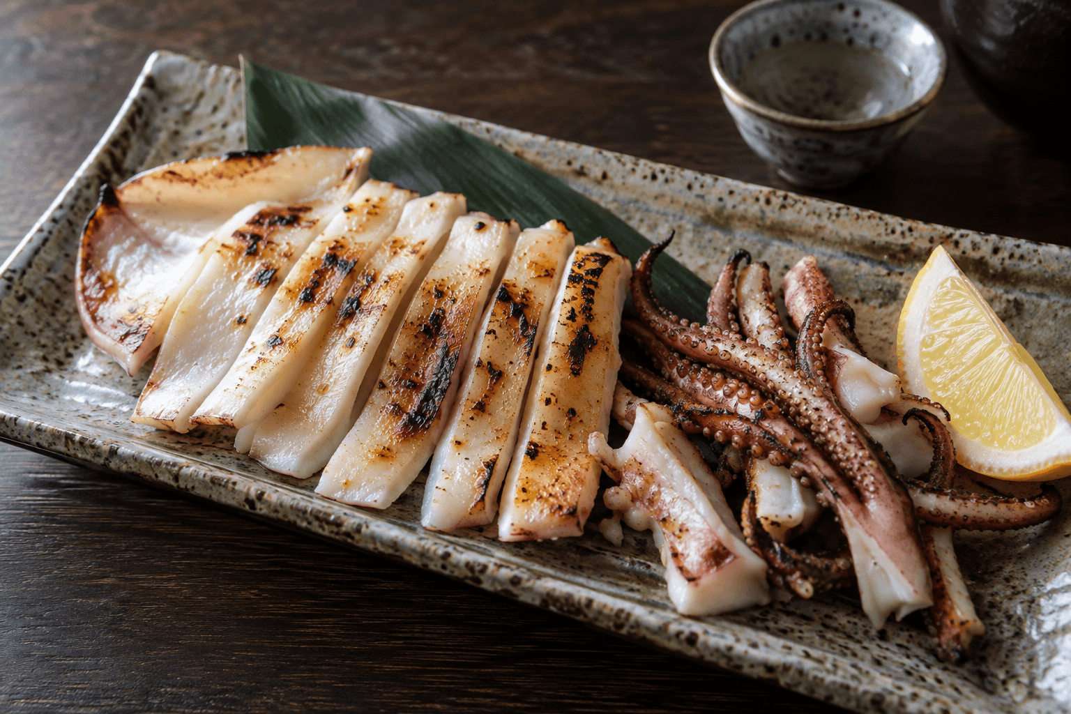 Bigfin reef squid: Shioyaki — salt-grilled