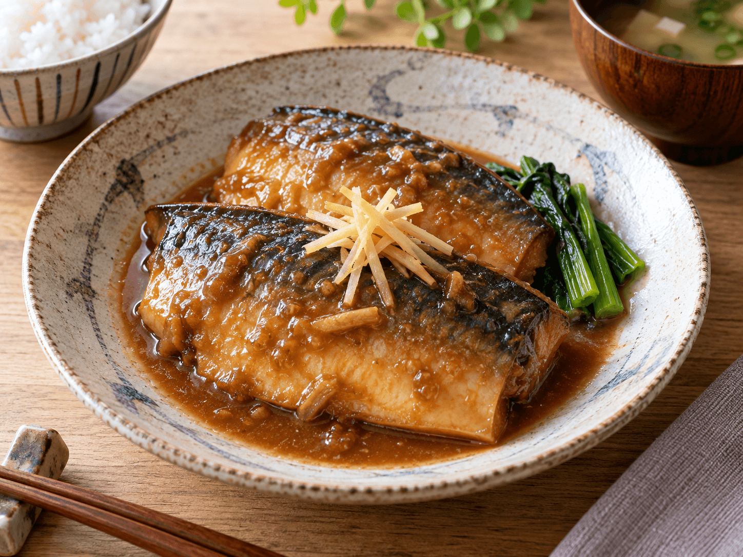 ゴマサバの味噌煮