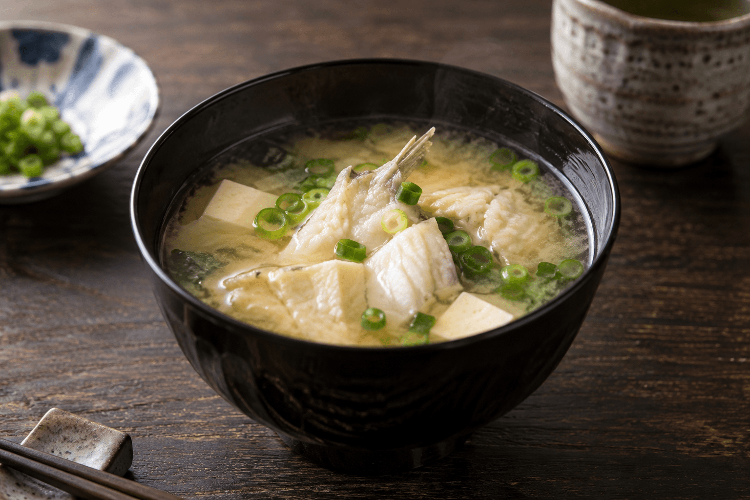 Thread-sail filefish: Fish miso soup