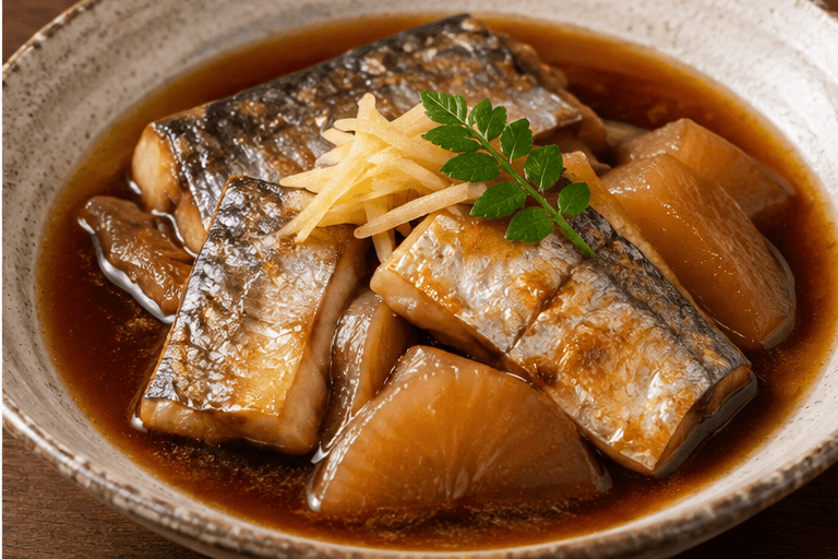 Largehead hairtail: Nitsuke — soy-simmered