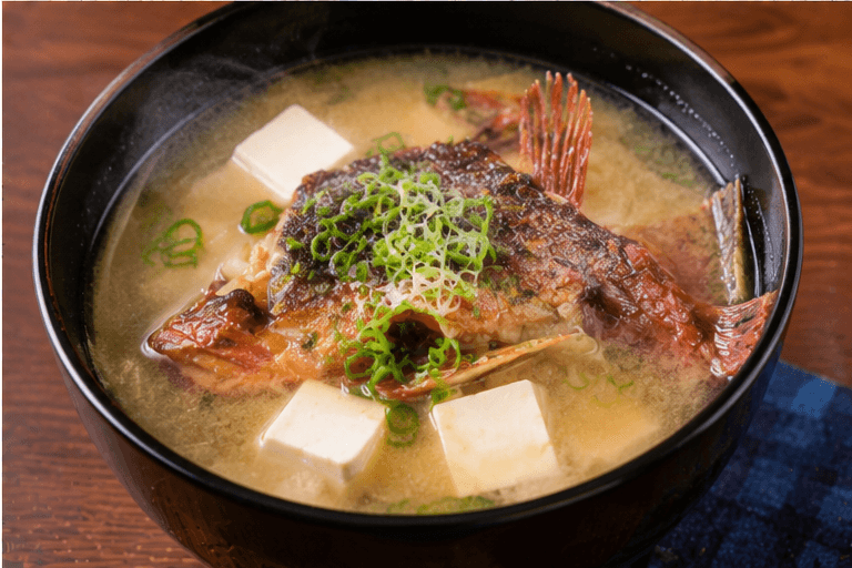 Marbled rockfish: Fish miso soup