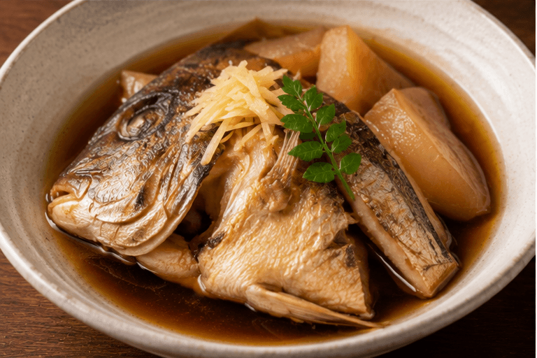 Red seabream: Nitsuke — soy-simmered